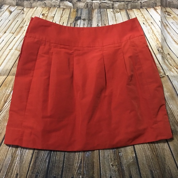BCBG Orange Pleated Mini Skirt With Pockets - Picture 2 of 5
